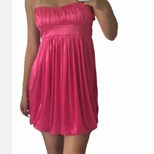 Ruby Rox Bubble-Hem Dress in Hot Pink